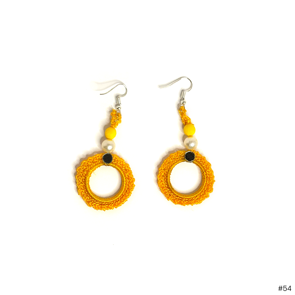 Golden Hoop Earrings with Mirror - Madhues