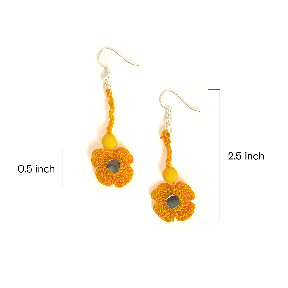 Golden Sunflower Dangle Earrings - Madhues