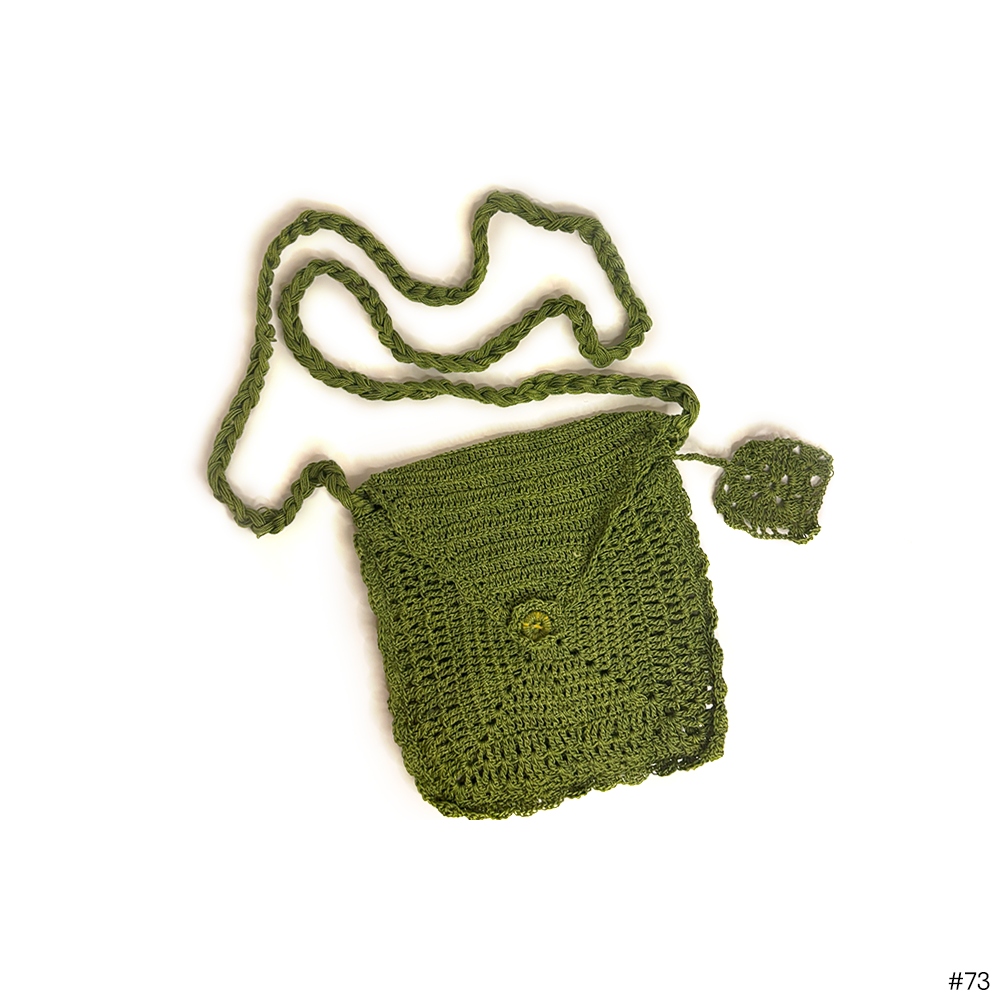 Sage Green Crochet Shoulder Bag - Madhues
