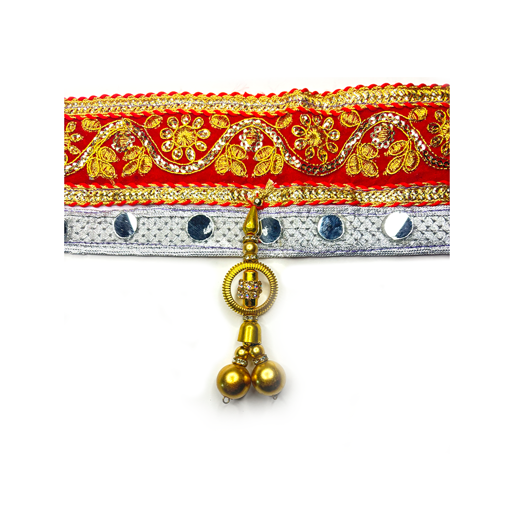 Red And Silver Bandarwal with Patch Work - Madhues