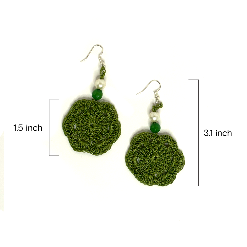 Emerald Floral Earrings - Madhues