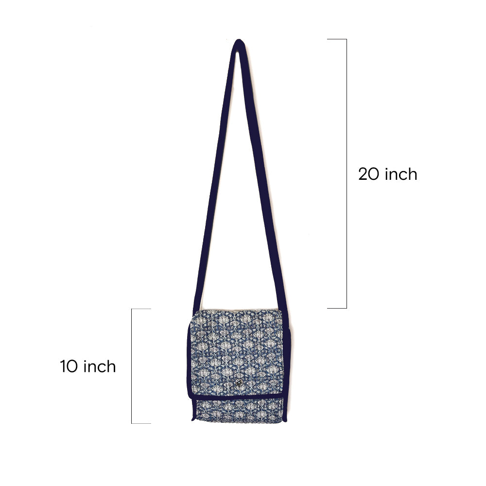 Icy Bloom Quilted Sling Bag - Madhues