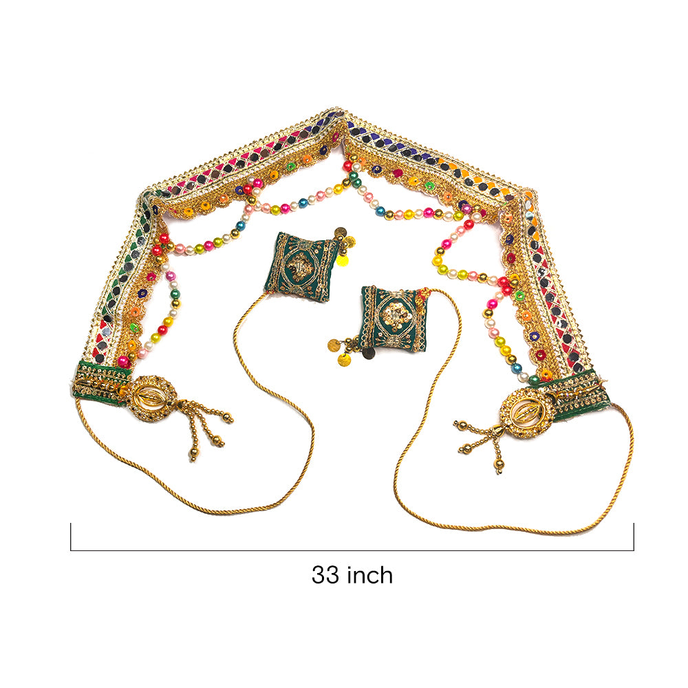 Multicolor Bandarwal with Mirror Work - Madhues