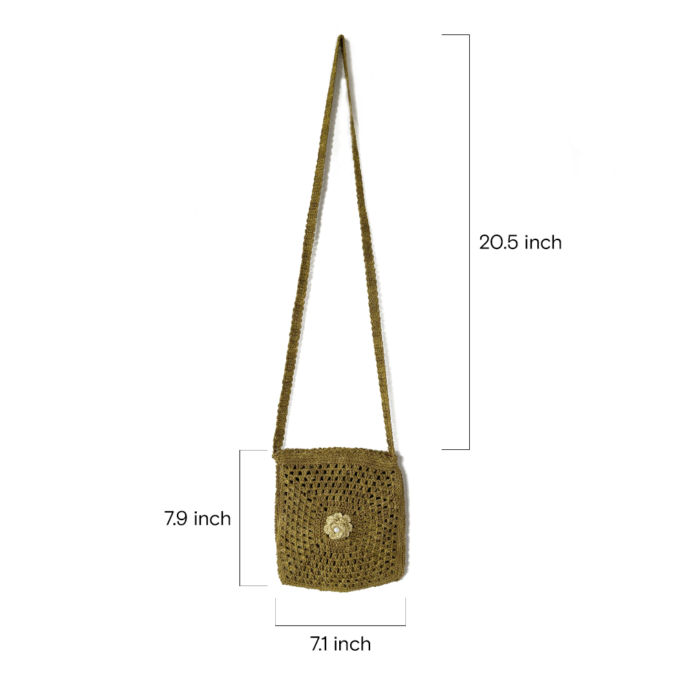Olive Bloom Crochet Sling - Madhues