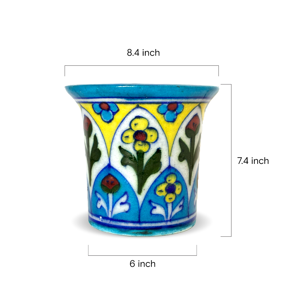 Jaipur Blue Pottery Floral Planter