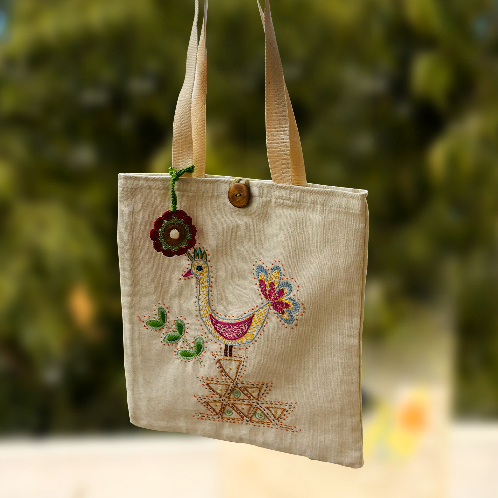 Geometric Perch Bird Tote - Madhues