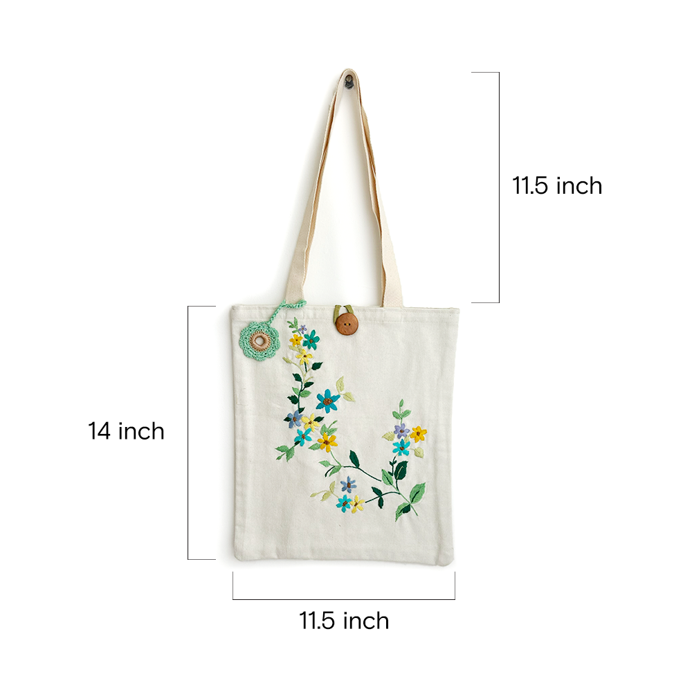 Wildflower Trail Embroidered Tote - Madhues