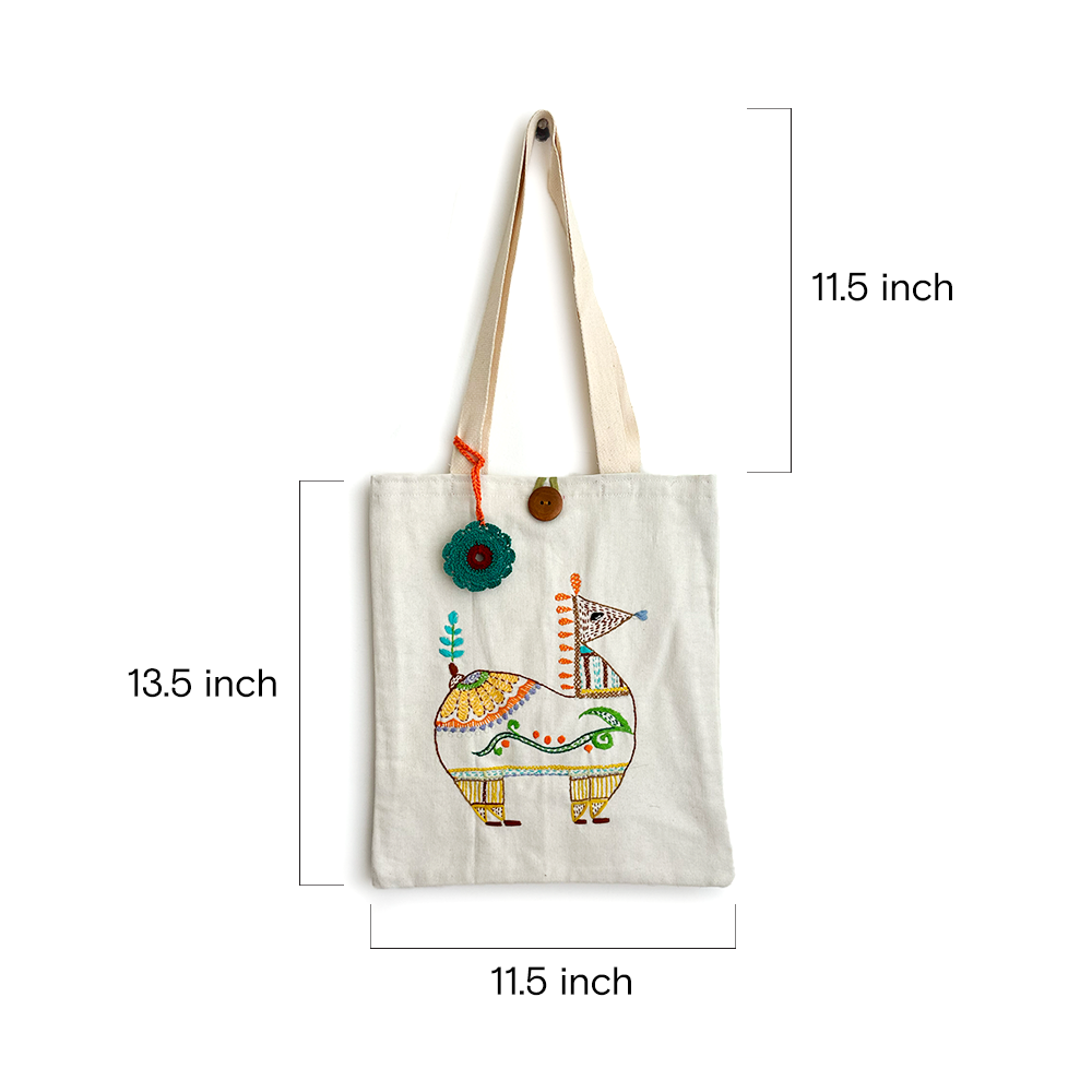 Regal Steed Embroidered Tote - Madhues