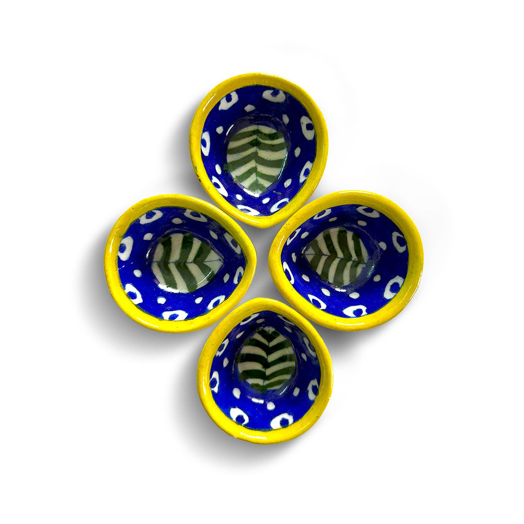 'Verdant Soul' Artisanal Ceramic Diya's