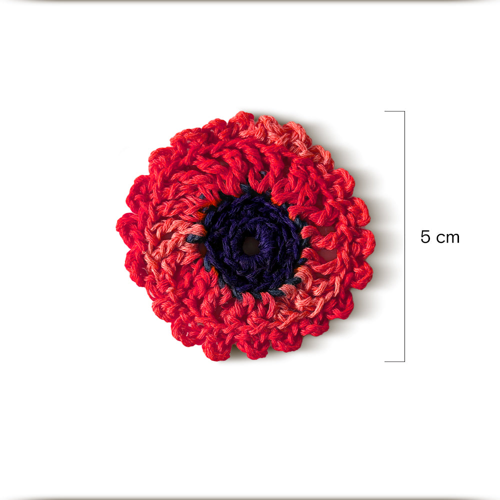 Scarlet Bloom Crochet Appliqué - Madhues