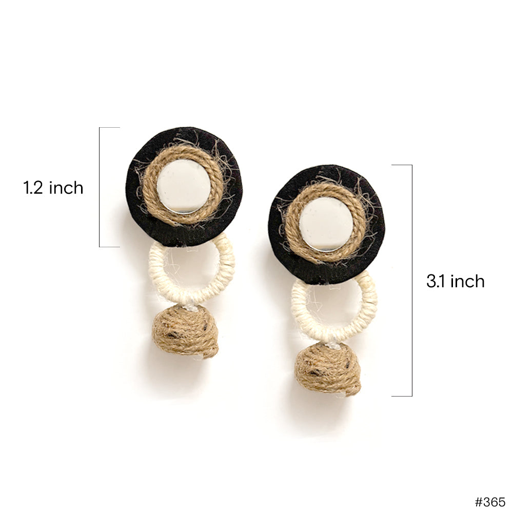 Boho Chic Rope & Mirror Dangle Earrings - Madhues