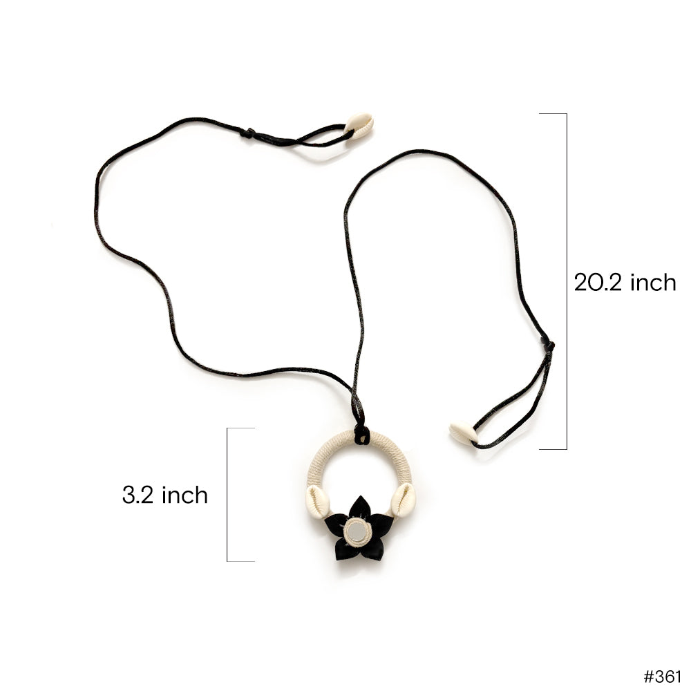 Natural Cord and Shell Pendant Necklace - Madhues