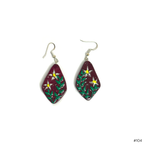 Maroon Floral Danglers - Madhues