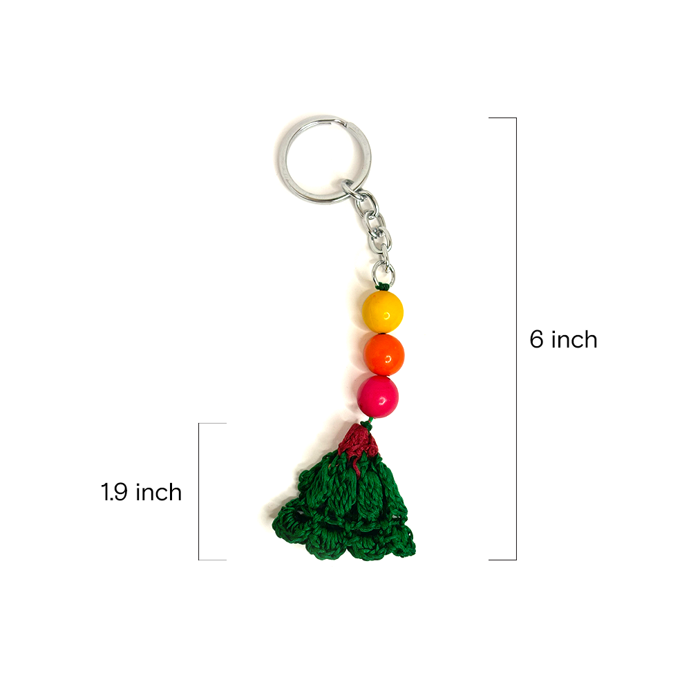 Green Hanging Flower Keychain - Madhues