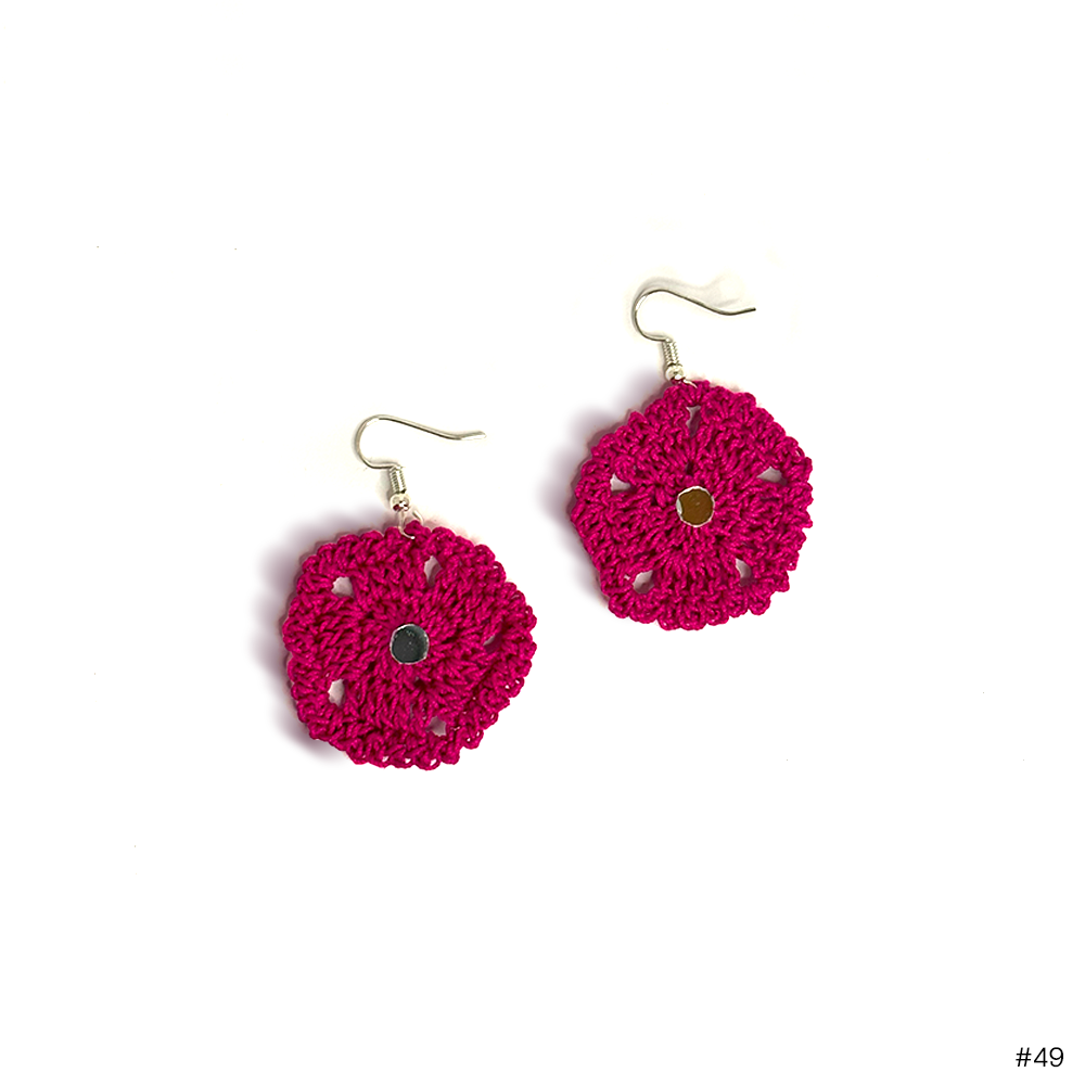 Fuchsia Floral Earrings - Madhues
