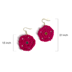 Fuchsia Floral Earrings - Madhues