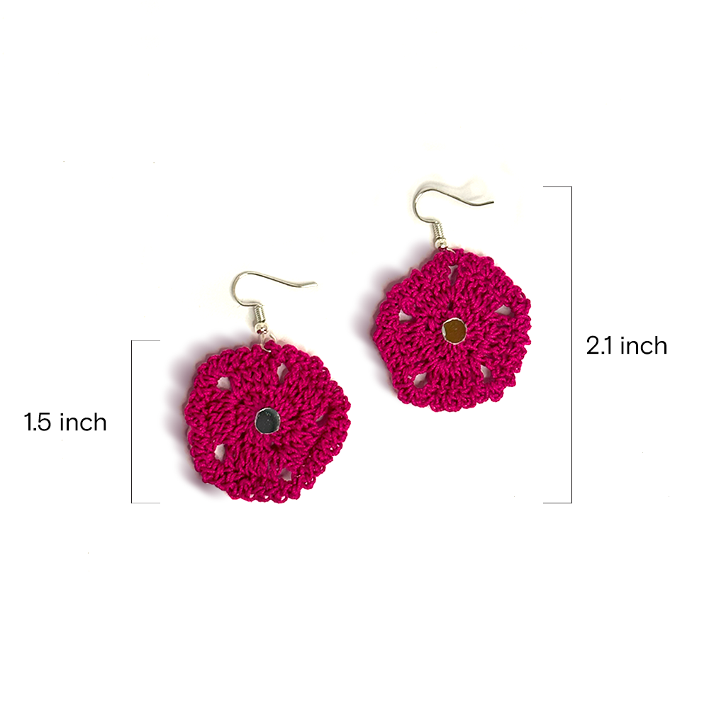 Fuchsia Floral Earrings - Madhues