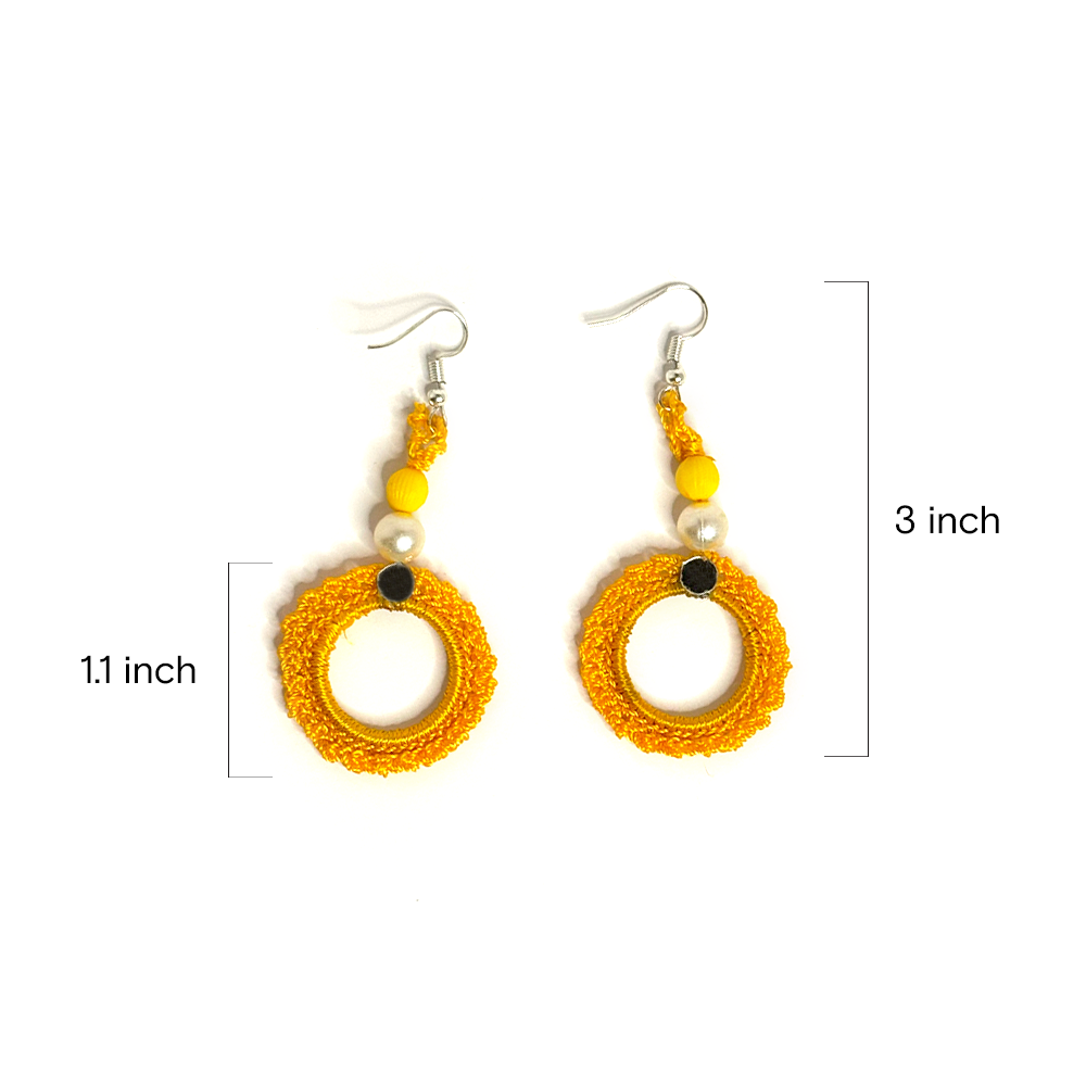 Golden Hoop Earrings with Mirror - Madhues