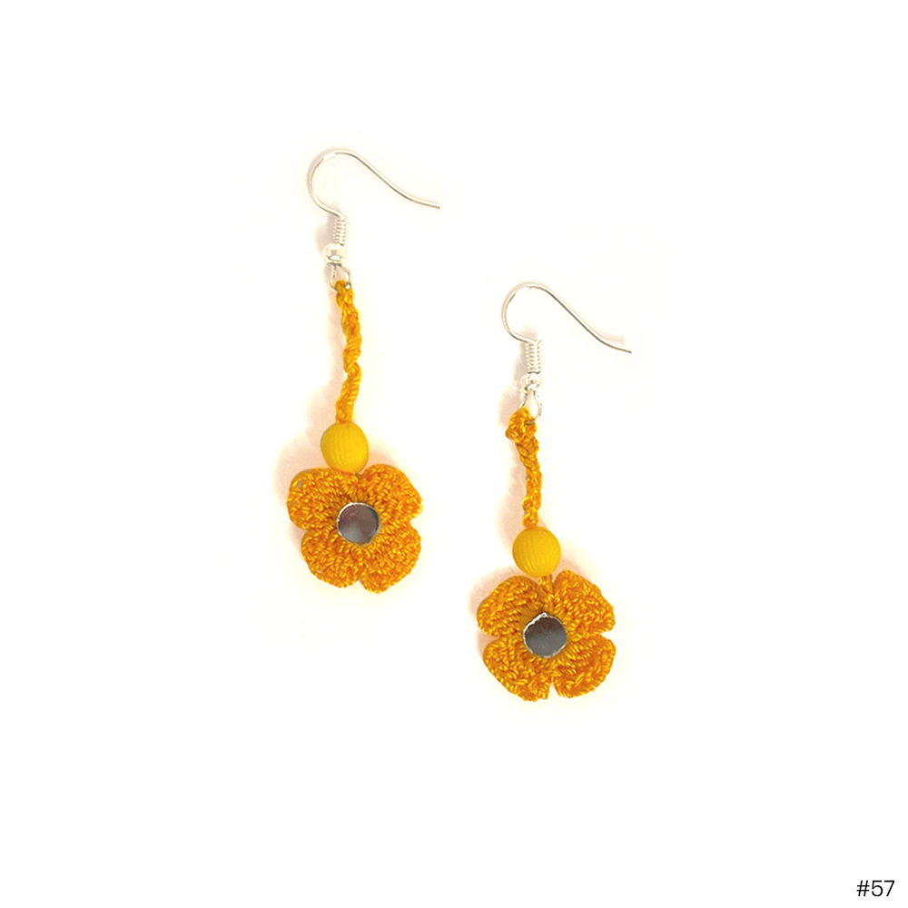 Golden Sunflower Dangle Earrings - Madhues