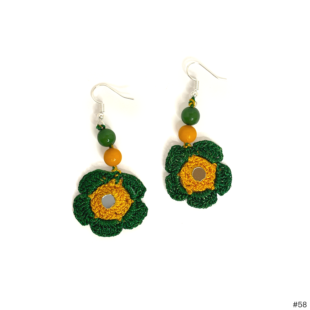 Golden-Green Sunflower Dangle - Madhues