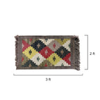 Handwoven Colorful Geometric Puja Aasan Mat with Tassels