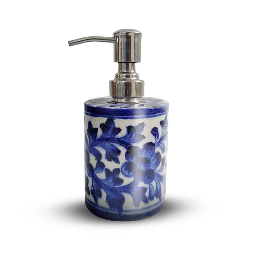 Cobalt Vine Ceramic Soap Dispenser - Image 1
