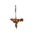 Maroon & Gold Beaded Bird Hanging Ornament - Madhues
