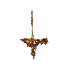 Maroon & Gold Beaded Bird Hanging Ornament - Madhues