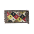 Handwoven Colorful Geometric Puja Aasan Mat with Tassels
