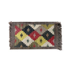 Handwoven Colorful Geometric Puja Aasan Mat with Tassels