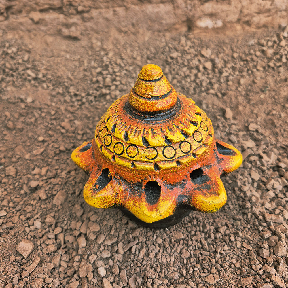 Panch-Mukhi Terracotta Diya (Five-Spout Lamp) - Madhues