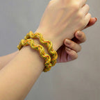 Vibrant Wavy Striped Yellow Bangles - Handmade Jewelry - Madhues