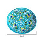 Turquoise Bloom Hand-painted Plate 