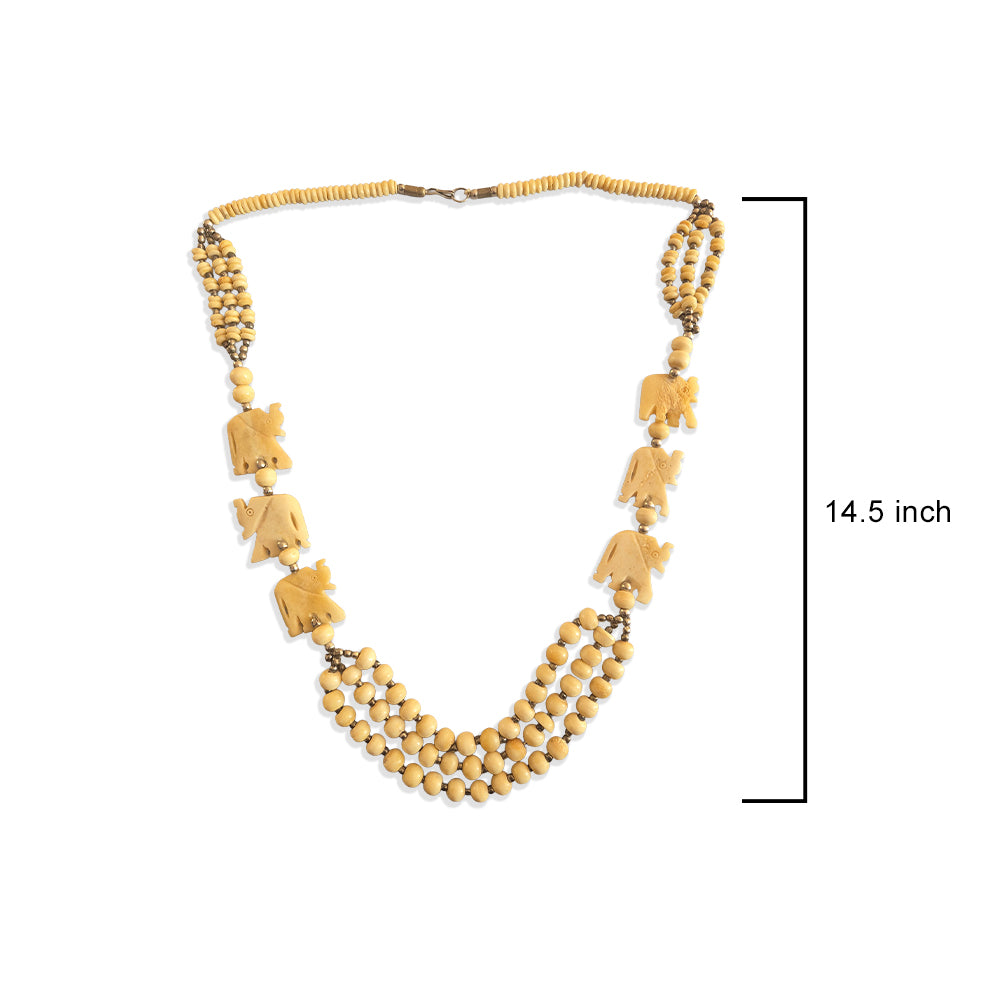 Carved Elephant Charm Necklace