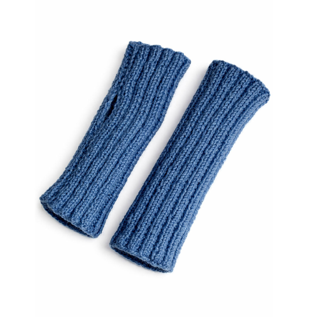 Handmade Ribbed Knit Fingerless Gloves - Soft Winter Arm Warmers