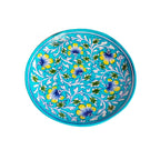 Turquoise Bloom Hand-painted Plate 