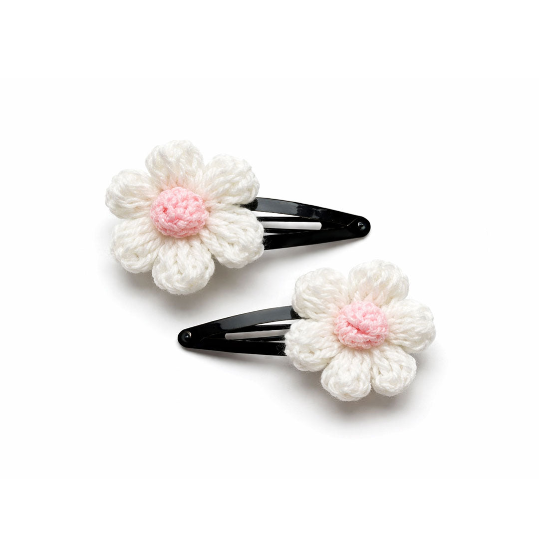 Handmade Crochet Flower Hair Clips (Pair) - Multiple Colors Available