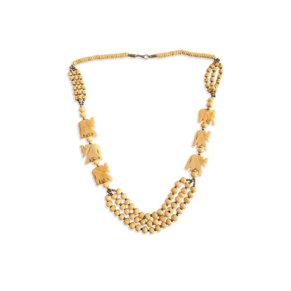 Carved Elephant Charm Necklace