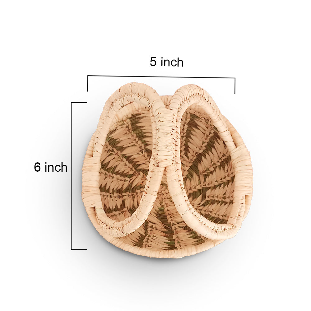 Hand-Woven Kashi Grass Fruit Basket with Handle