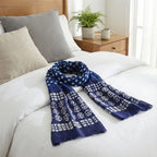 Block Printed Cotton Scarf with Geometric Patterns