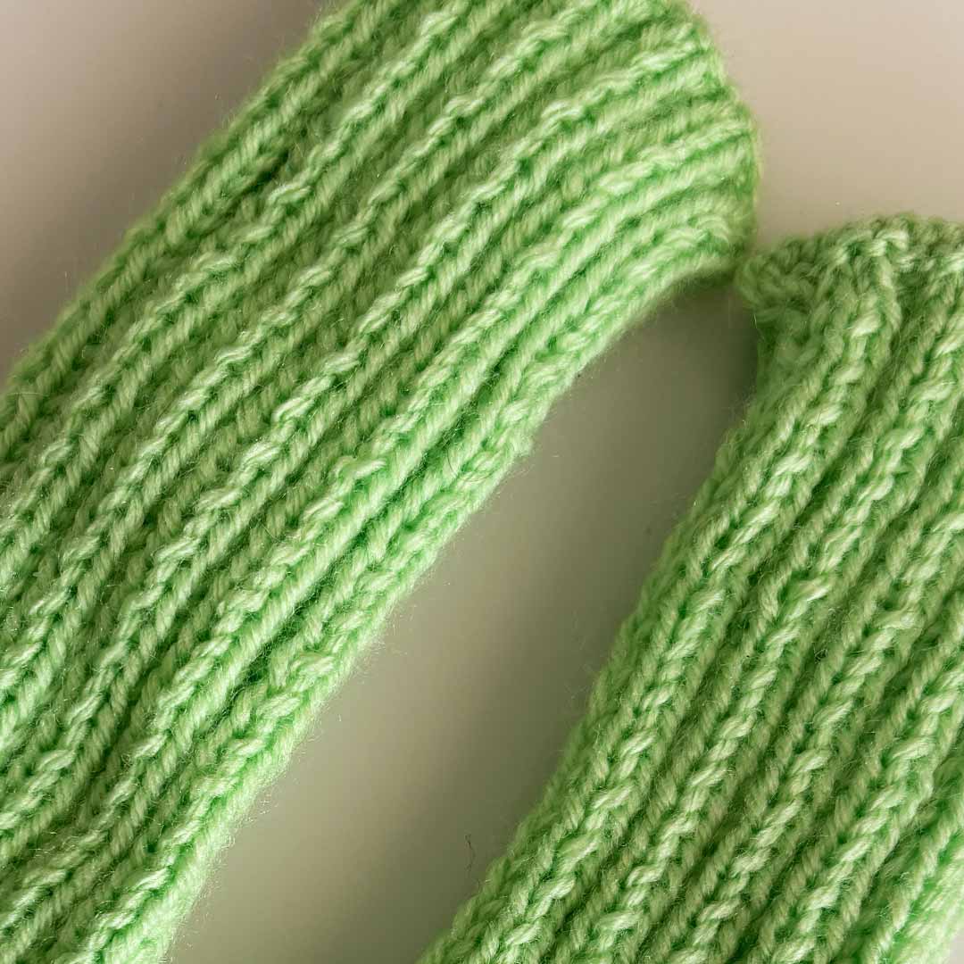 Handmade Ribbed Knit Fingerless Gloves - Soft Winter Arm Warmers