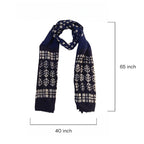 Block Printed Cotton Scarf with Geometric Patterns