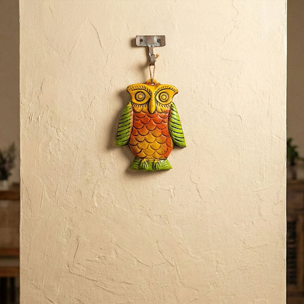 Pokhran Folk Art Owl Sculpture Wall Decor - Madhues