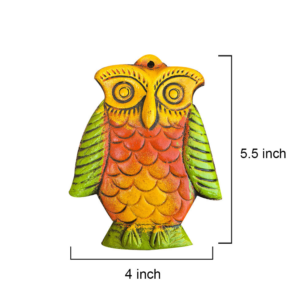 Pokhran Folk Art Owl Sculpture Wall Decor - Madhues