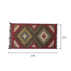 Handwoven Jute Puja Aasan Mat - Traditional Geometric Pattern