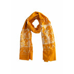 Handcrafted Yellow Block Print Cotton Scarf