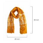 Handcrafted Yellow Block Print Cotton Scarf