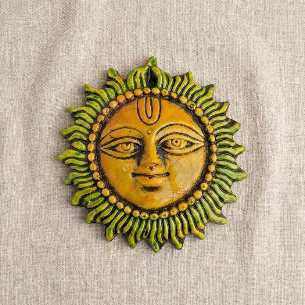 Surya Dev Terracotta Wall Hanging - Madhues
