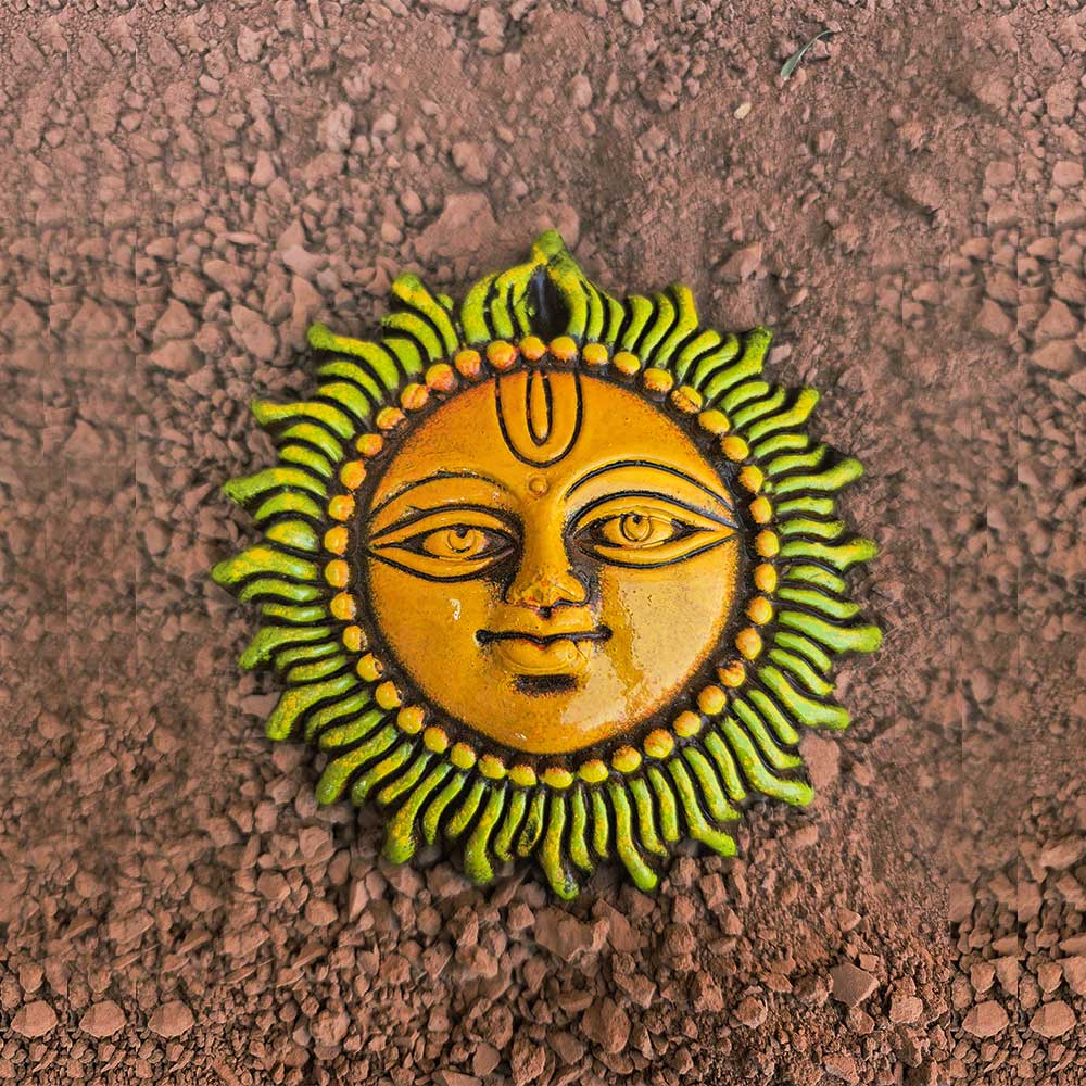 Surya Dev Terracotta Wall Hanging - Madhues