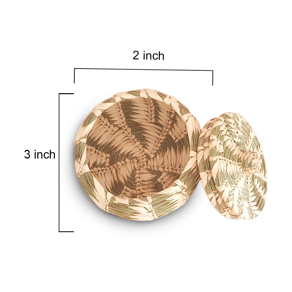 Hand-Woven Kashi Grass Jewelry Box with Lid